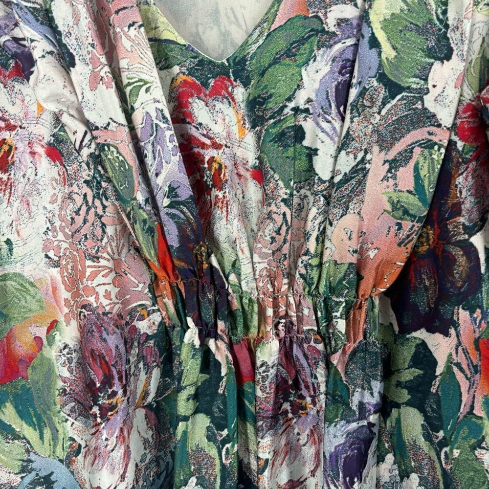 Sundance 100% Silk Sugarplum Garden Blouse Women’s XS Colorful Long Sleeve Top - Picture 7 of 11